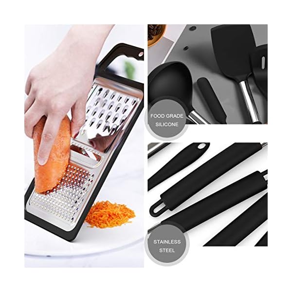 Fungun 27 Pcs Combination Kitchen Utensil Set, Silicone Cooking Utensils Set with Stainless Steel Handle - Kitchen…