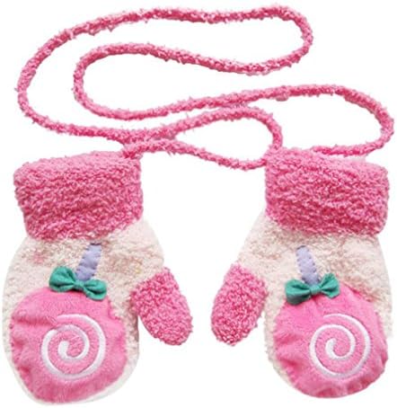SAMGU Warm Fleece Infant Baby Boys Girls Winter Warm Gloves Newborn Mittens Color Rose red