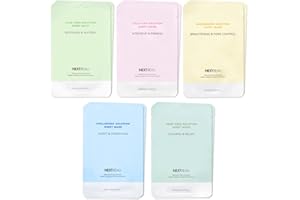 NEXTBEAU Solution Sheet Korean Collagen Face Mask for Skincare 5 Types x 2 Sets Moisturizing and Firming