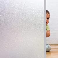 Rwest X Privacy Window Film Self Adhensive Frosted Glass Film Opaque No Glue Static Cling Sticker for Office, Bathroom...