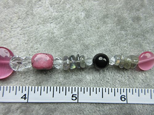 Genuine Shungite, Rhodonite and Labradorite Healing Bracelet Protection - Thumbnail 4