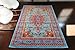 Generations pre8023LightBlue_2x4 Oriental Traditional Isfahan Persian Area Rug, 2' x 3', Light Blue/Navy/White/Orange/Yellow/Crimson Red