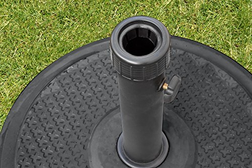 paramondo Sonnenschirm Schirmständer Standard Rund, Schwarz, Aus Polymerbeton, für Maststärke bis zu Ø 50mm, inkl. Adapterhülsen – Bild 3