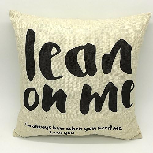 Lean On Me-Square Throw Pillow Case Decorative Letters Outdoor Sofa Cushion Cotton linen Pillowcases Home decorative 18X18 Inches