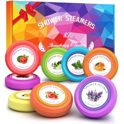 Shower Steamers Aromatherapy - sanyi Birthday Gifts for Women, Stocking Stuffers White Elephant Christmas Gifts for Adults Teen Girls, Shower Bombs with Natural Essential Oils Self Care