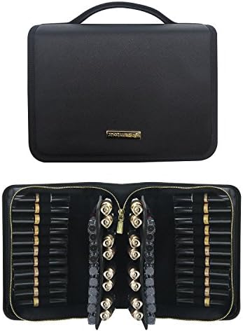 Lipstick Cases,Large Lipstick Bag,Portable Lipstick Makeup Case,66 Slot Lipstick Applicators,Eye/Lip Liner Organizer with Handle,Waterproof for Women Great Gift(66- lipstick bag)