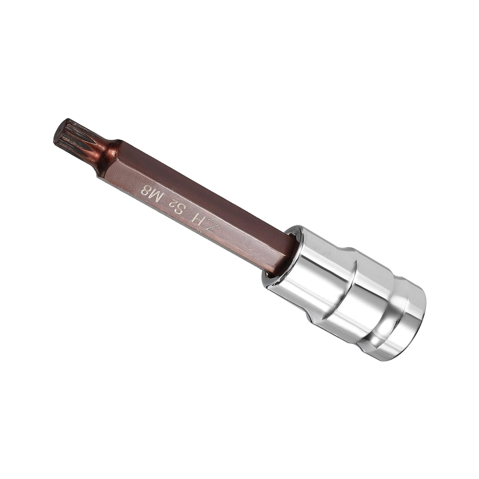 CoCud Triple Square Spline Bit Socket, M8 Bit 1/2-Inch Drive 4" Long, S2 Alloy Steel Heat Treated CR-V Socket - (Applications: for Fastener Application)