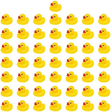 Vos Risus Mini Yellow Cute Rubber Duckies Kids Baby Bath Toy for Bathtub 50 pcs