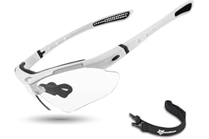 ROCKBROS Photochromic Sports Sunglasses Mens Pickleball Glasses Cycling Glasses MTB Sunglasses, with Removable Elasctic Band