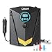 Oittm Digital Tire Inflator, DC12V 10A, Portable Air Compressor with LED Light, Quick Connect Tire Pump, Auto Shutoff, Fast Inflating, KPS/BAR/PSI/KGF (Black)