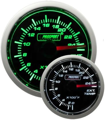 Exhaust Gas Temperature Gauge- Electrical Green/white Performance Series EGT 52mm (2 1/16")
