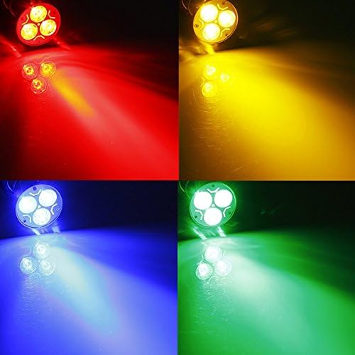MASUNN GU10 3W AC 220V 3 LEDs Red/Yellow/Blue/Green LED Spotlight Bulbs - Yellow - Image 4