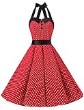 Dressystar Vintage Polka Dot Retro Cocktail Prom Dresses 50's 60's Rockabilly Bandage Red XS
