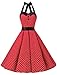 Dressystar Vintage Polka Dot Retro Cocktail Prom Dresses 50's 60's Rockabilly Bandage Red M