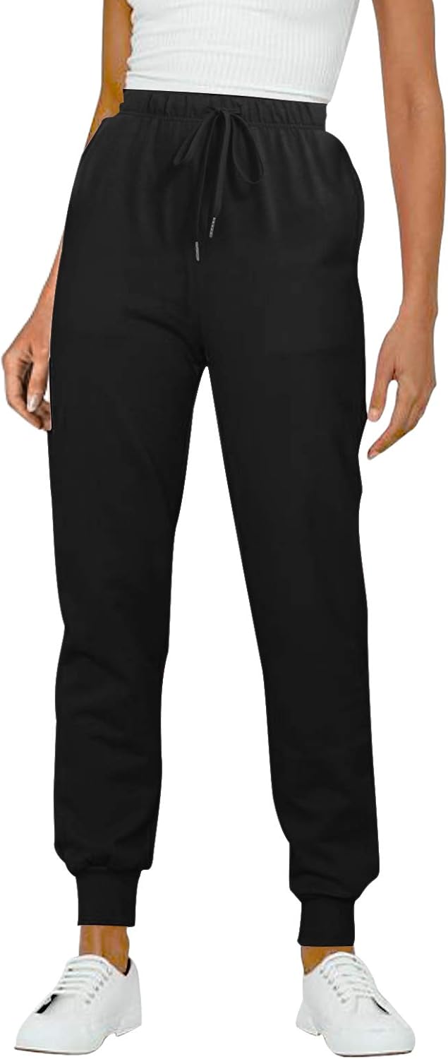 MEROKEETY Sweatpants for Women with Pockets, High Waist Drawstring Comfy Relaxed Fit Jogger Pants: Clothing