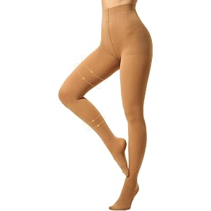 MANZI Women's Control Top Compression Tights 80D Opaque Support Stockings | Daily Wear Mild Shaping & Leg Support Pantyhose N