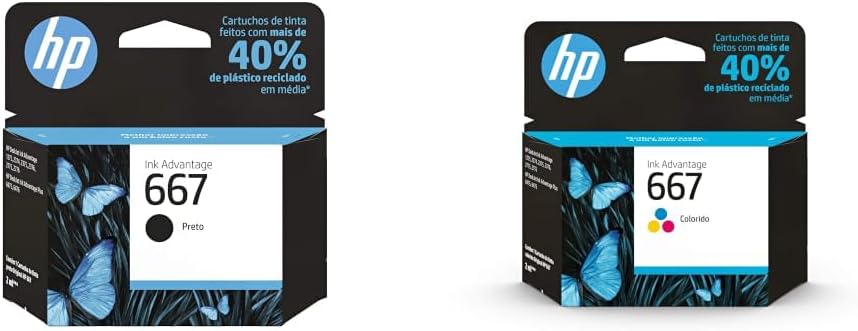 Kit Cartuchos HP 667 Preto + Cartucho HP 667 Colorido Originais