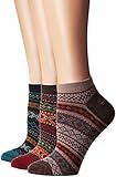 Flora&Fred Women's 3 Pair Pack Vintage Style Nordic Cotton No Show Socks