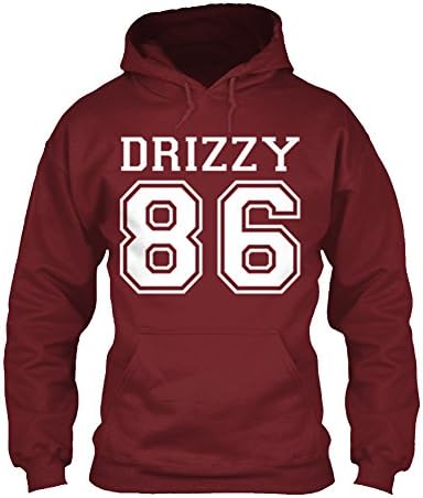 Drizzy Team 86 Toronto Canada Hip hop Pullover Hoodie Sweatshirt (Small, Maroon)