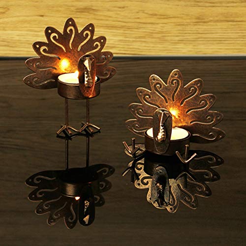 FORUP 6 Pack Metal Turkey Tea Light Candle Holders, Thanksgiving Candle
