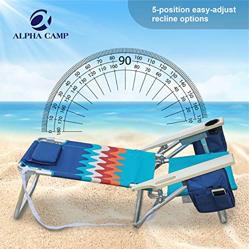 Alpha Camp Camping Folding Beach Chair Oversized Heavy Duty Steel Frame Support 350 Lbs Collapsible Padded Arm Chair With Cup Holder Quad Lumbar Back Chair Portable For Outdoor Indoor Wave Pricepulse