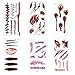 Livingly Light Halloween Costume Make Up Body Scars & Face Wounds Temporary Tattoos Stickers, 6 pcs