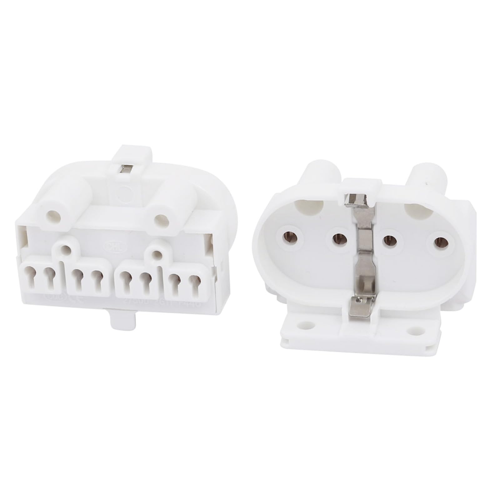 PATIKIL 2G11 Lamp Holder, 2Pcs 4-pin Tube Socket Connector H Light Socket Base for Fluorescent or LED Tube Lamp, White
