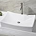 Ufaucet Modern Above Counter White Ceramic Bathroom Vessel Sink, Without Pop-up Drain
