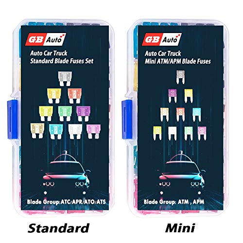 GBAuto Blade Car Fuses Assortment Kit 230PCS –Standard & Mini (2A/3A/5A/7.5A/10A/15A/20A/25A/30A/35A) ATO/APR / ATC Fuse Car Kit Assorted Auto Truck Boat Truck SUV Automotive Replacement Fuses Puller