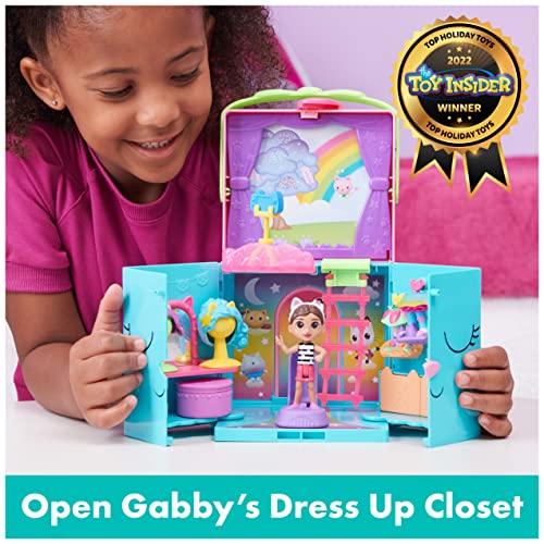 Gabby’s Dollhouse, DressUp Closet Portable Playset with a Gabby Doll