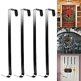 All Purpose HOMEMAXS Metal Wreath Hanger Over the Door Wreath Holder 12inch 4 Packs Black Large