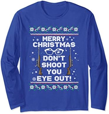 Unisex Merry Christmas Don't Shoot Your Eye Out Sunglasses Tshirt Large Royal Blue