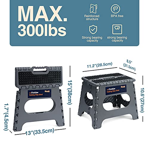 Flottian 11" Folding Step Stool for Adults and Kids Holds Up to 300 lbs