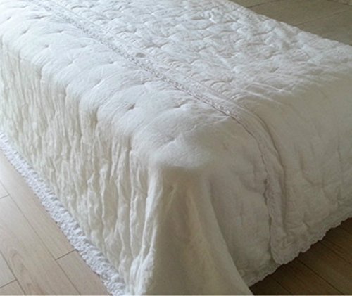Amazon Com Natural Linen White Quilt Linen Comforter Blanket