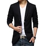 iPretty Men's Suit Jacket Fashion Slim Cotton Thin Casual Two Buttons Blazer Coat