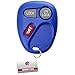 KeylessOption Key Fob for 1998 1999 2000 2001 2002 2003 2004 Cadillac Escalade Chevrolet Chevy Silverado Suburban Tahoe GMC Yukon Sierra Remote, 3-Button 15042968, Programming Guide Included