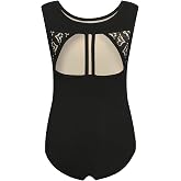 Phineein Girls Sleeveless Ballet Gymnastics Leotards Kids Athletic Crisscross Mesh Back Dancewear Unitards