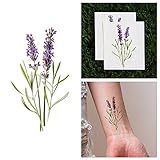 Tattify Purple Flower Temporary Tattoo - Lavish Lavender (Set of 2)