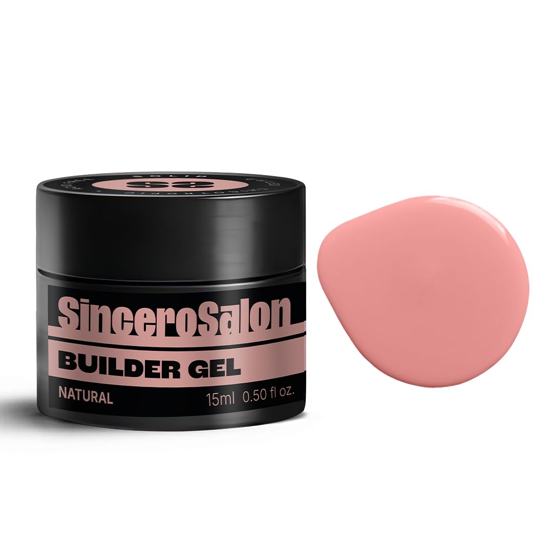 SINCERO SALON Builder Gel Solid - Natural 4in1 For Nails Strengthening, Protecting and Extensions - Long Lasting UV LED Nail Gel - 15ml — image 1