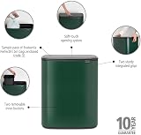Brabantia Bo Touch Bin 2 x 30L Pine Green Soft-Touch Dual Compartment view 2
