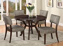 Acme Furniture Top Dining Table Set Espresso Finish Drake Collection 4 Chairs