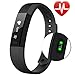 Fitness Tracker, Waterproof Activity Tracker with Heart Rate Monitor Bluetooth Smart Watch Wireless Smart Bracelet Sleep Monitor Pedometer Wristband for Android and iOS Smartphone