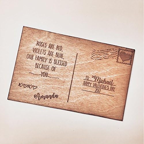 Custom Engraved Wooden Postcard Personalized