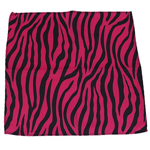 Fuchsia - Black Mens Zebra PrintPocket Square