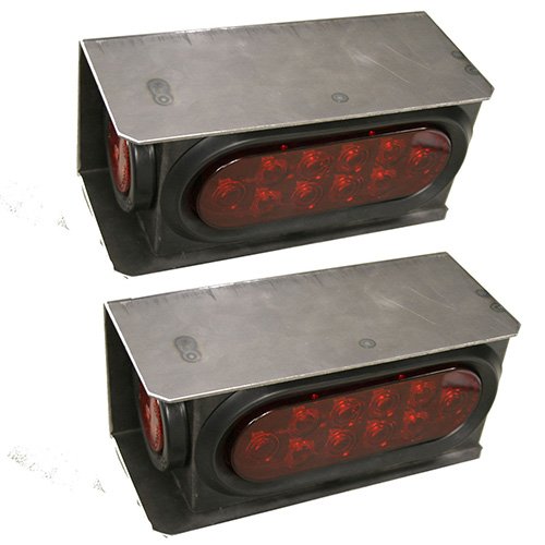 2 LONG HAUL New Trailer Truck Steel Housing Box with Oval Tail Light & Round Light LED - Thumbnail 3