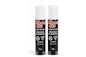 Kleen-Flo Lock De-Icer, High Performance Anti-Freeze Spray, 18g, Fast Action for Cars, Doors, Trunks (2)