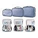 BUBM Waterproof Universal Electronics Travel Organizer Small Carrying Make up Case Customerize padded for Camera Phone Ipad Charger Cable and Accessories Men and Women(3 Set Single Layer-Light Blue)