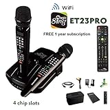 2019 ET23PRO WIFI Magic Sing Karaoke Two Wireless Mics 12,000 English +1 Year Subscription for Tagalog Hindi Spanish Russian Vietnamese Japanese Korean songs & more