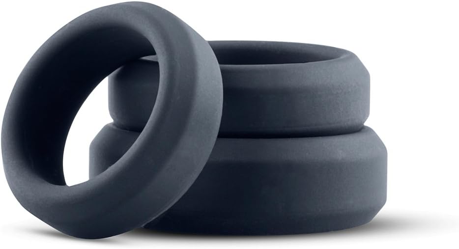 Boners - Deluxe Cock Ring Set, 3 Piece M/L, Brown,grey