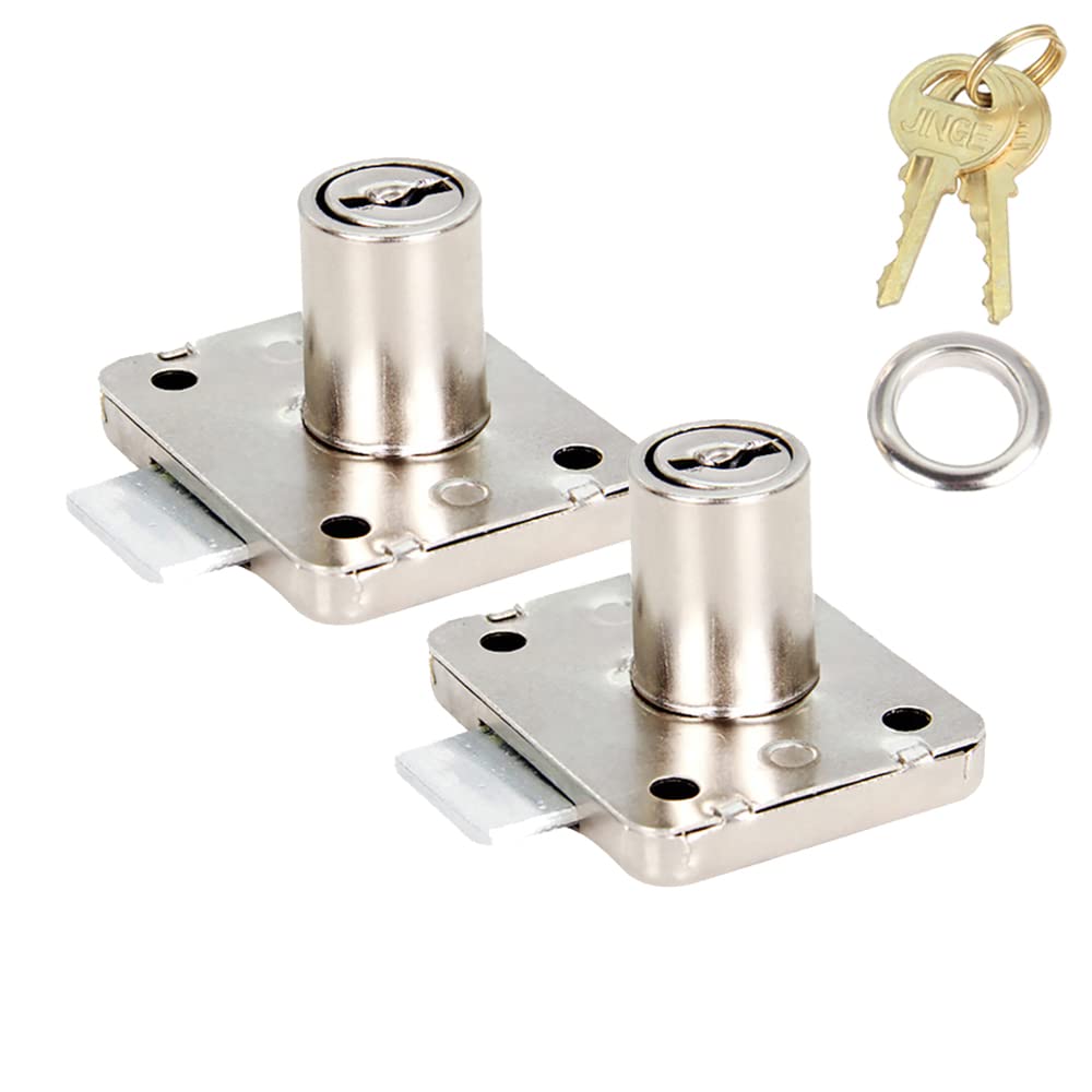 2PCS Cabinet Security Lock, 16mm Cylinder Cupboard Lock, Desktop Door Lock for Household Office Furniture & Mailbox